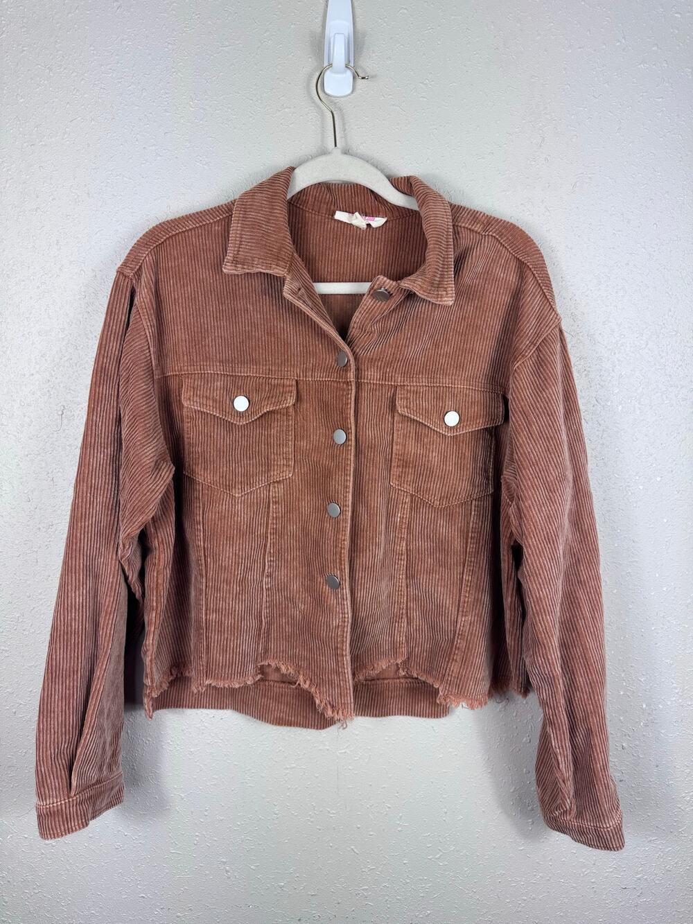 Peach Love Corduroy Womens Copper Shacket Womens size Small